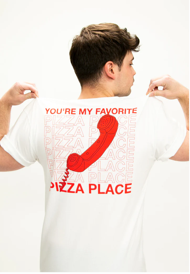 SMOSH WHITE PIZZA PLACE POCKET TEE