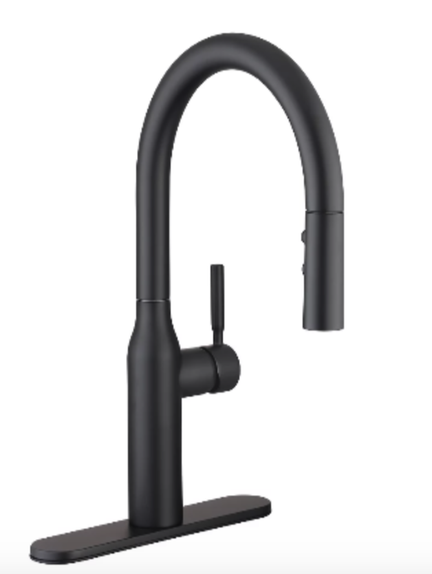 Glacier Bay Upson Single Handle Pull-Down Kitchen Faucet in Matte Black