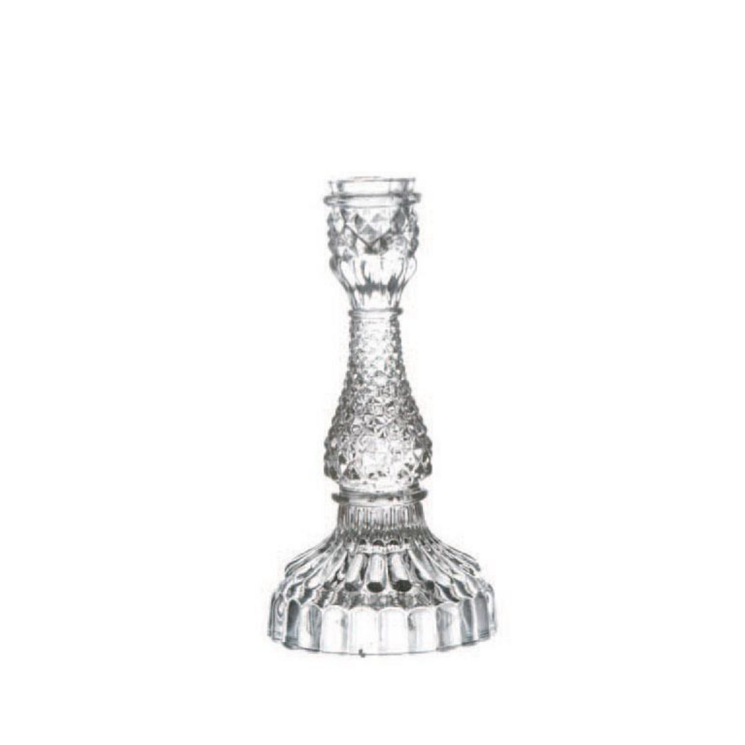 Stella Glass Taper Holder | Medium | Clear