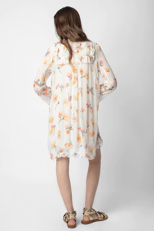 The Pink Door  Rackel Mousseline Courtney Dress - Mastic