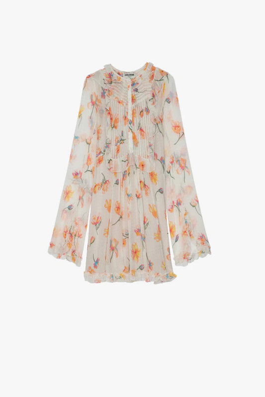 The Pink Door  Rackel Mousseline Courtney Dress - Mastic