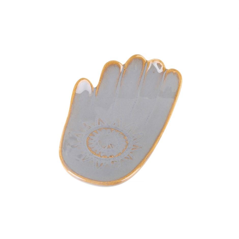Fortune Hamsa Hand Dish | Gray