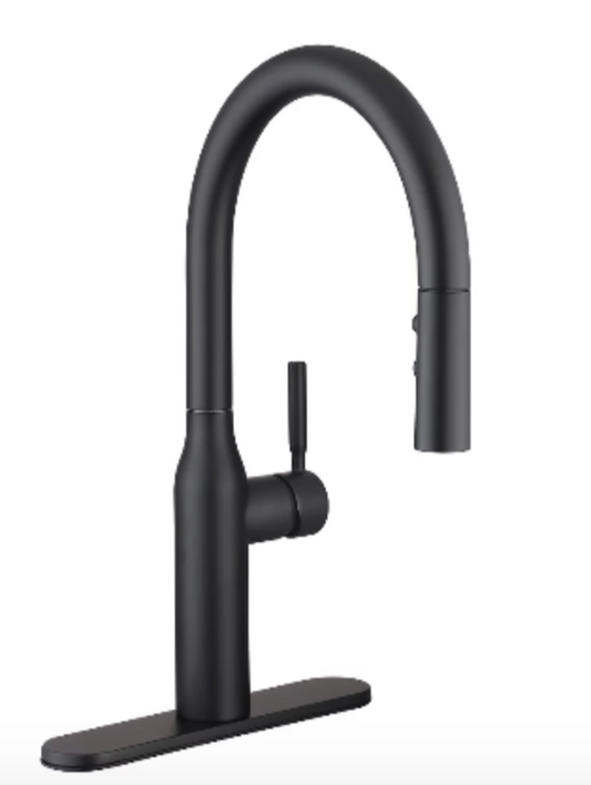 Glacier Bay Upson Single Handle Pull-Down Kitchen Faucet in Matte Black