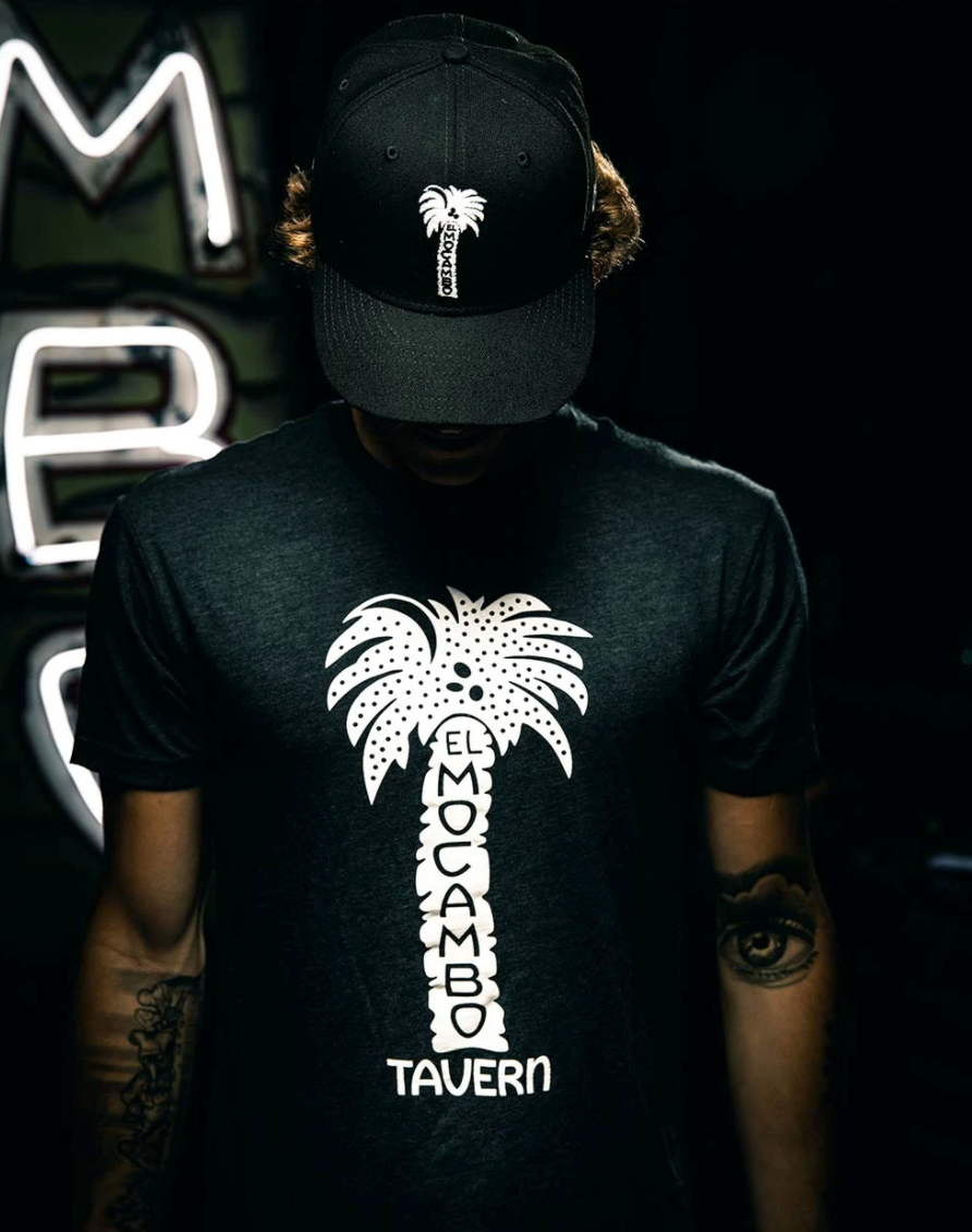 El Mo Grey/White Logo Tee