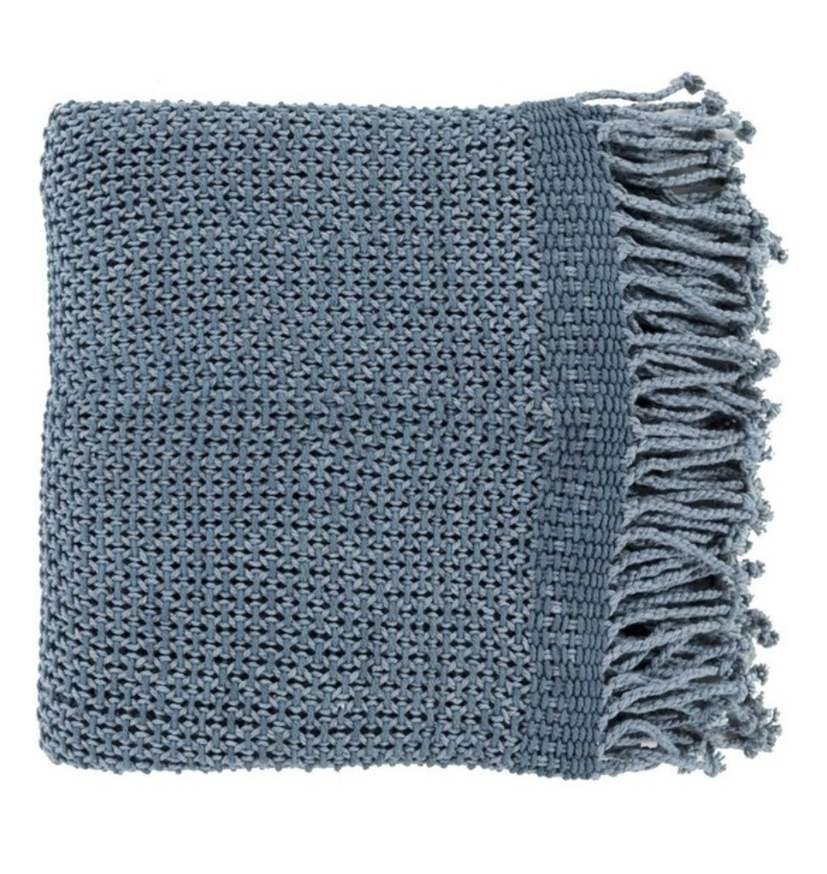Grey Blue Sofa Throw, No Variants