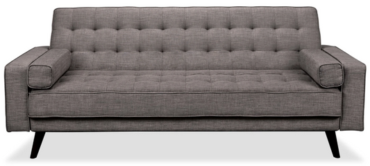 Avery Linen-Look Fabric Futon – Grey
