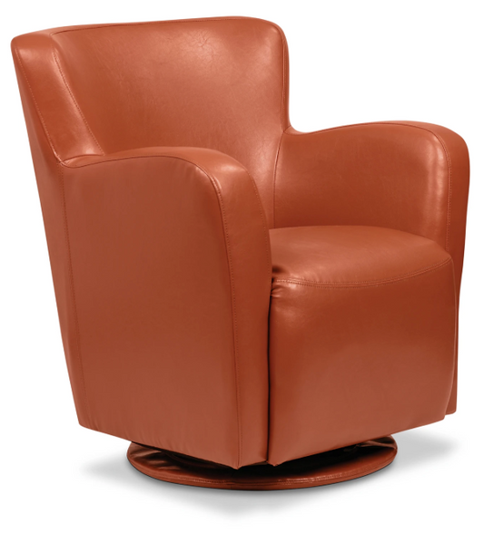 Zello Bonded Leather Swivel Accent Chair