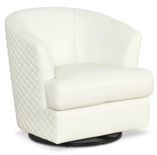 Leola Genuine Leather Accent Swivel Chair