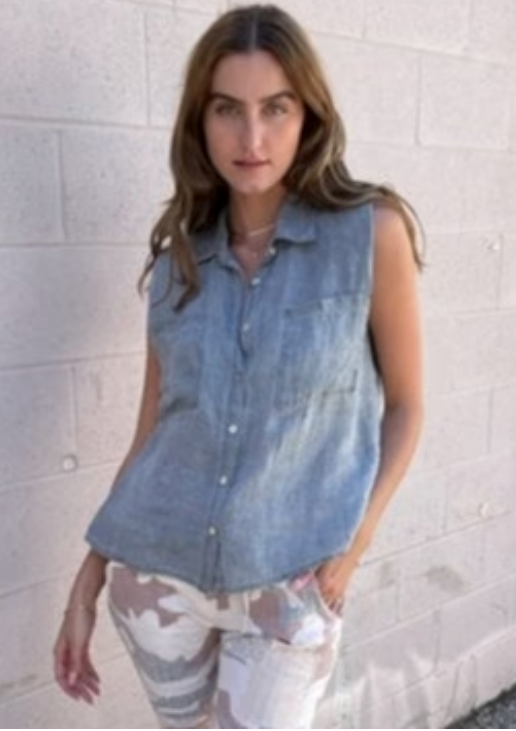 Sleeveless Padded Shirt- Charcoal