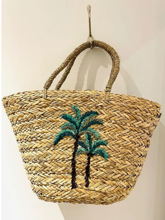 Straw Beach Bag- Coconut Tree