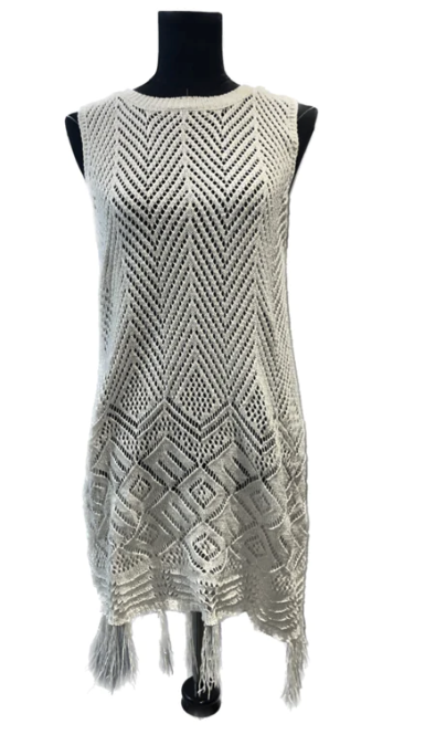 Surf Gypsy Crochet Frindge Cover Up- Beige